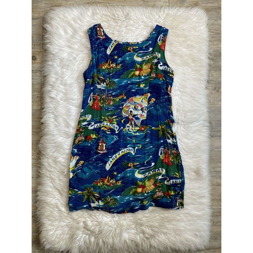 Vintage SND Dress Hawaii Land Of Aloha Surfing M